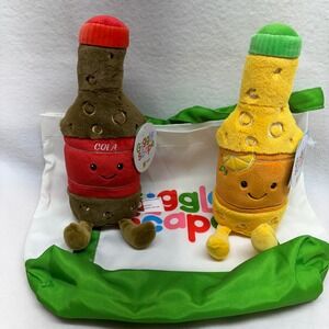 Giggle Scape Plush Soda Bottle Set‎ Cola Orange Drink Toy Ages 1+ with GS bag